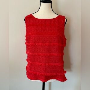 Talbots cotton Coral Lace Blouse